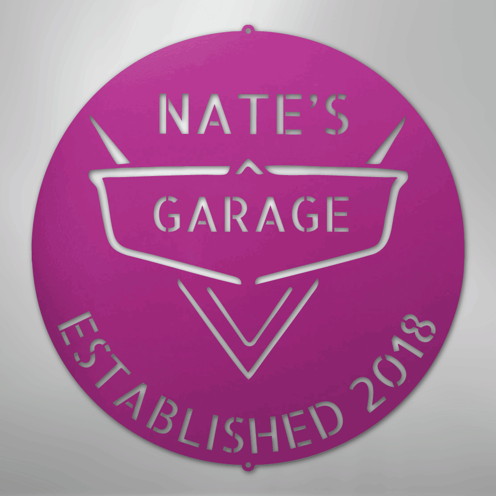 My Easy Monogram Steel Sign Purple / 24" Classic Car Monogram - Steel Sign