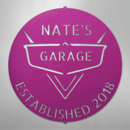 My Easy Monogram Steel Sign Purple / 24" Classic Car Monogram - Steel Sign
