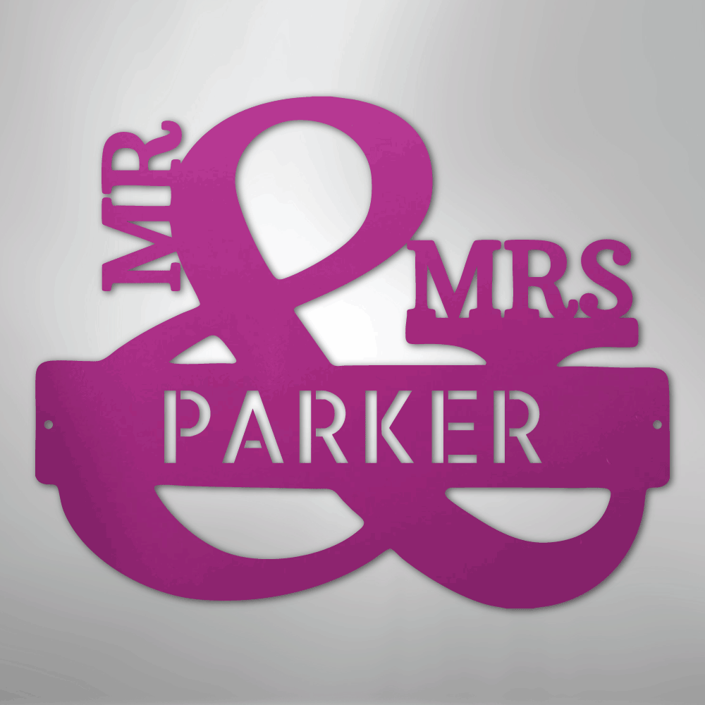 My Easy Monogram Steel Sign Purple / 24" Couples Monogram - Steel Sign