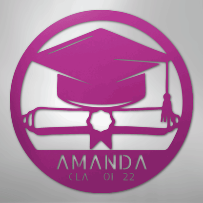 My Easy Monogram Steel Sign Purple / 24" Diploma Monogram - Steel Sign