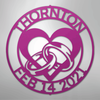 My Easy Monogram Steel Sign Purple / 24" Engagement Monogram - Steel Sign