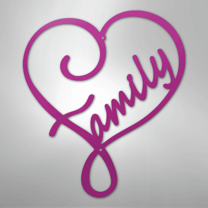 My Easy Monogram Steel Sign Purple / 24" Family Love - Steel Sign