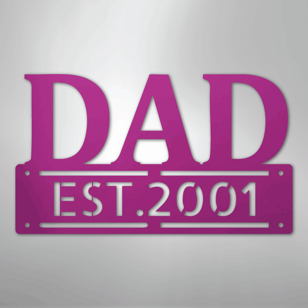 My Easy Monogram Steel Sign Purple / 24" Father's Day - Steel Sign