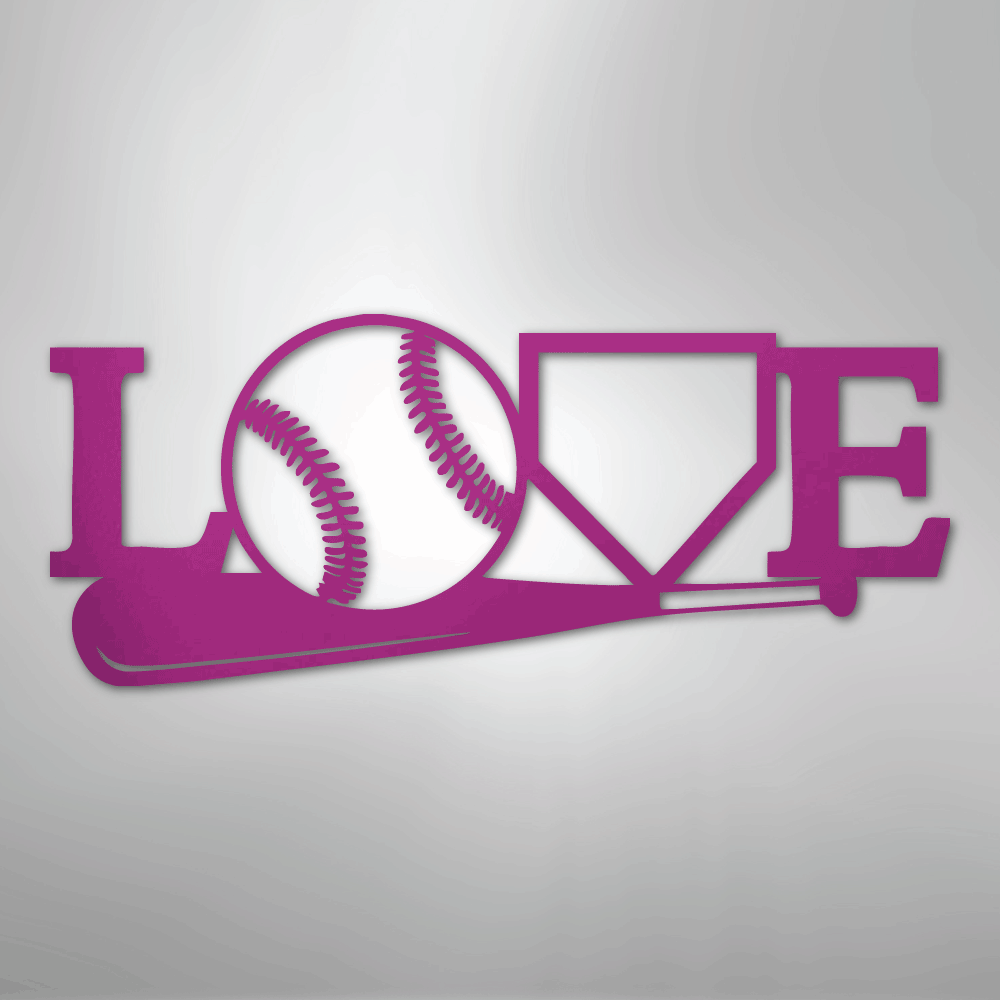 My Easy Monogram Steel Sign Purple / 24" For The Love Of The Game - Metal Sign