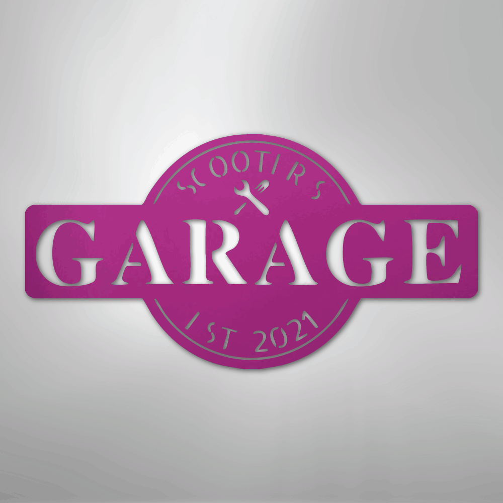 My Easy Monogram Steel Sign Purple / 24" Garage Monogram - Metal Sign