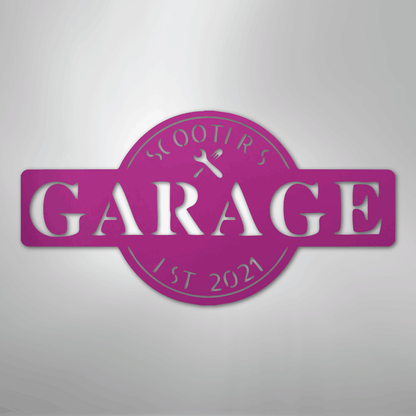 My Easy Monogram Steel Sign Purple / 24" Garage Monogram - Metal Sign