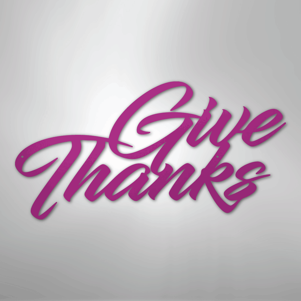 My Easy Monogram Steel Sign Purple / 24" Give Thanks - Steel Sign