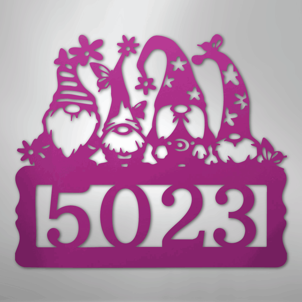 My Easy Monogram Steel Sign Purple / 24" Gnome Address Sign - Steel Sign