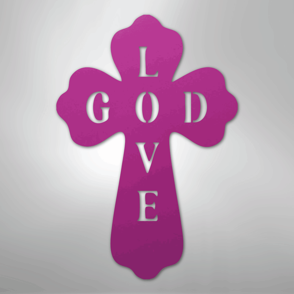 My Easy Monogram Steel Sign Purple / 24" God Love - Steel Sign