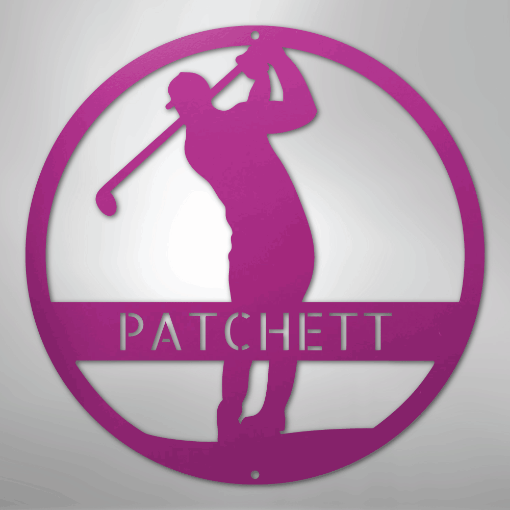 My Easy Monogram Steel Sign Purple / 24" Golfer Monogram - Steel Sign