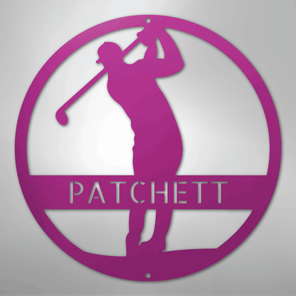 My Easy Monogram Steel Sign Purple / 24" Golfer Monogram - Steel Sign