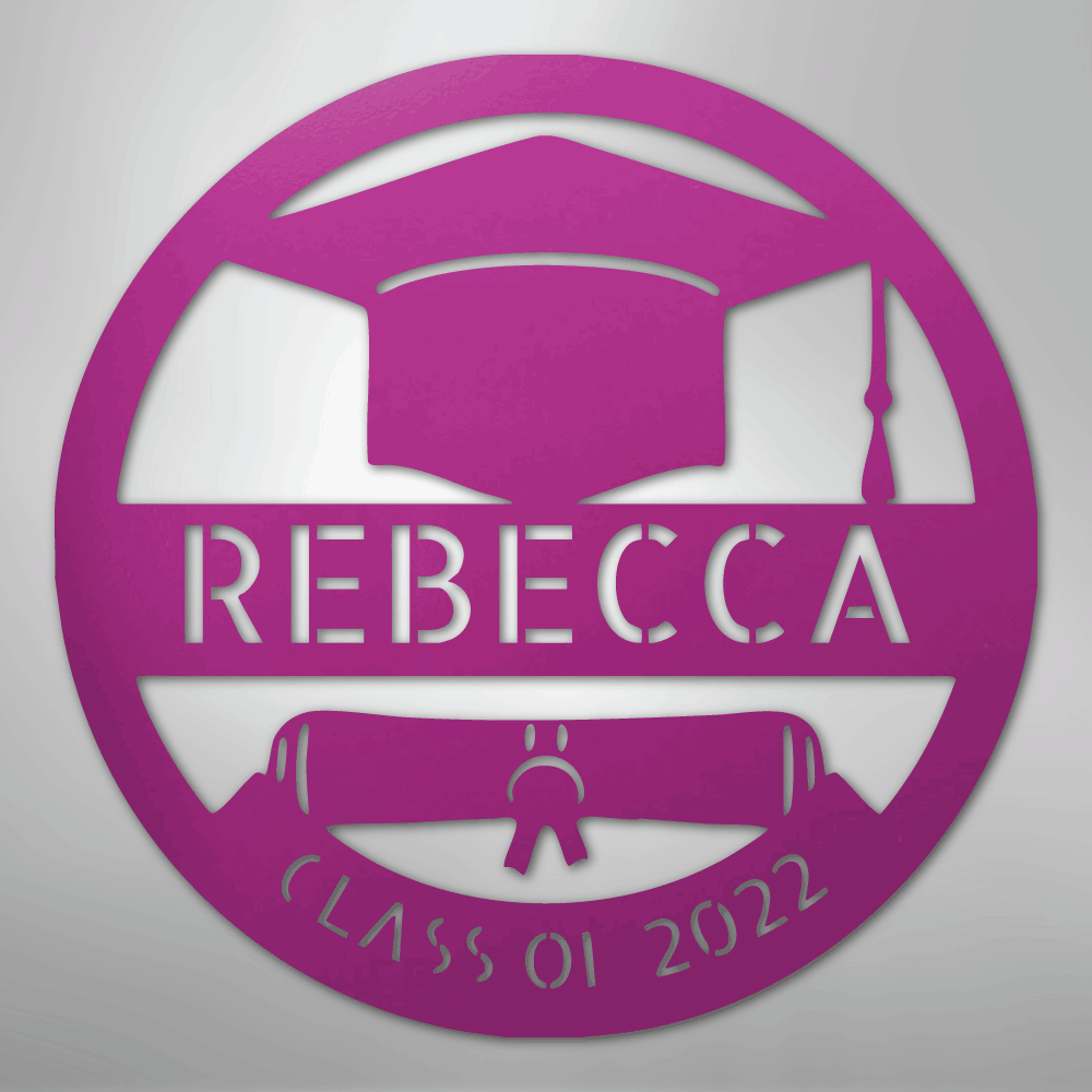 My Easy Monogram Steel Sign Purple / 24" Grad Cap Monogram - Steel Sign