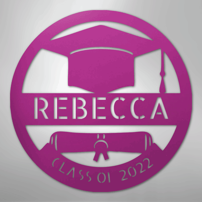 My Easy Monogram Steel Sign Purple / 24" Grad Cap Monogram - Steel Sign