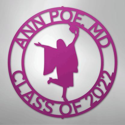 My Easy Monogram Steel Sign Purple / 24" Graduation Monogram - His and Hers - Steel Sign