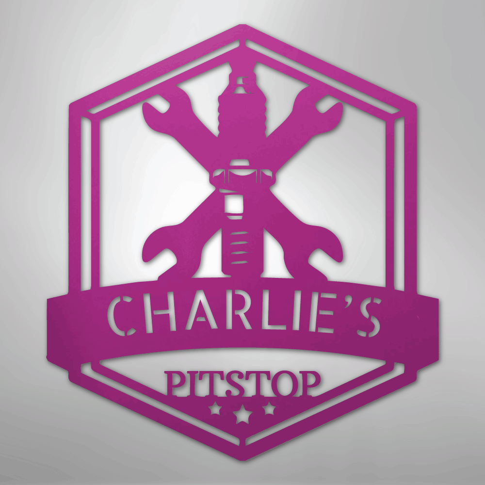My Easy Monogram Steel Sign Purple / 24" Grease Time Monogram - Steel Sign