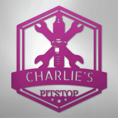 My Easy Monogram Steel Sign Purple / 24" Grease Time Monogram - Steel Sign