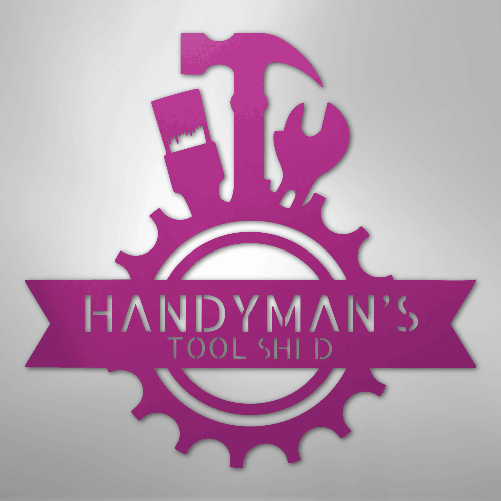 My Easy Monogram Steel Sign Purple / 24" Handyman Shop Monogram - Steel Sign