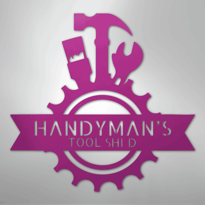 My Easy Monogram Steel Sign Purple / 24" Handyman Shop Monogram - Steel Sign