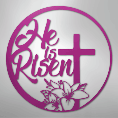 My Easy Monogram Steel Sign Purple / 24" He is Risen - Steel Sign