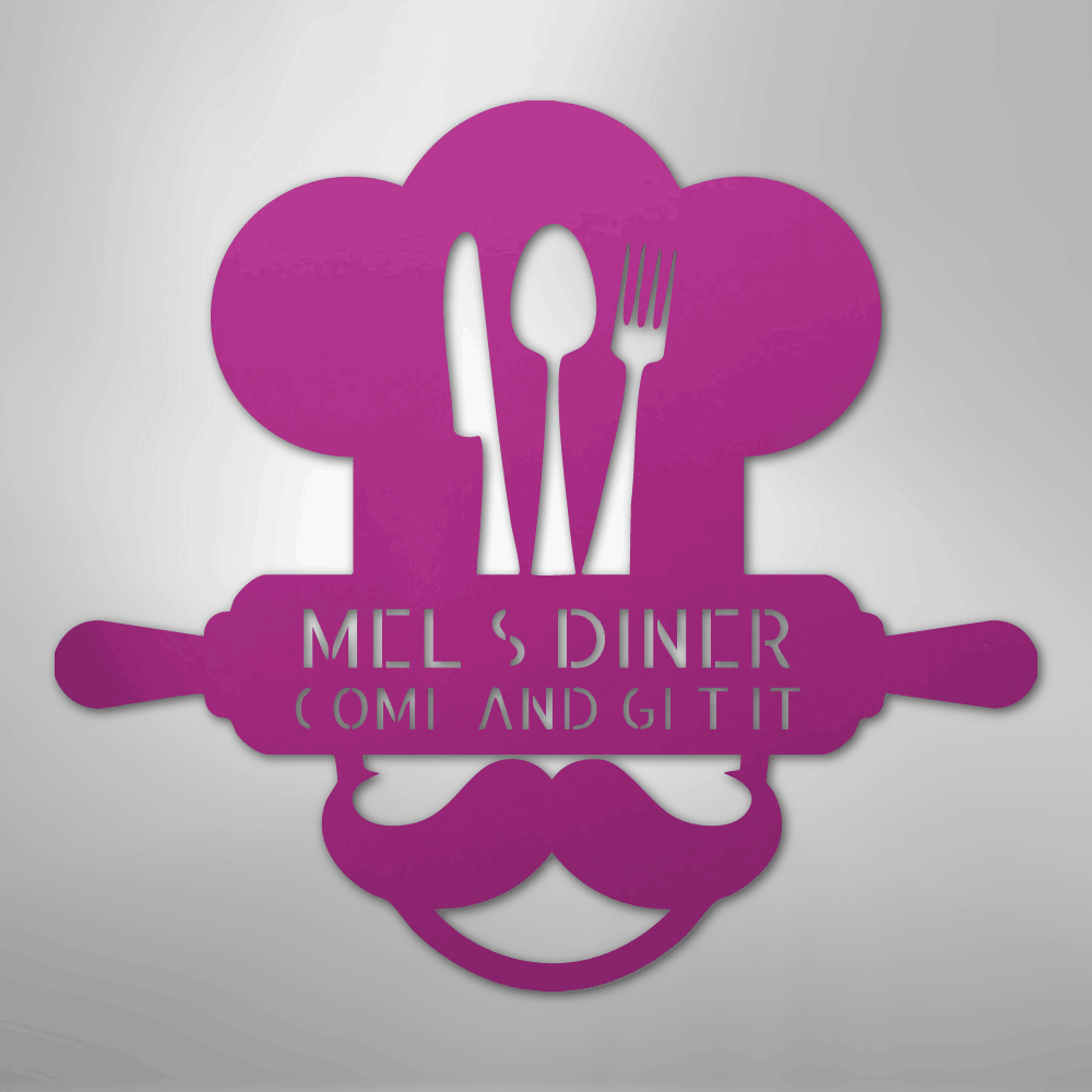 My Easy Monogram Steel Sign Purple / 24" Home Chef Monogram - Steel Sign