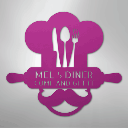 My Easy Monogram Steel Sign Purple / 24" Home Chef Monogram - Steel Sign