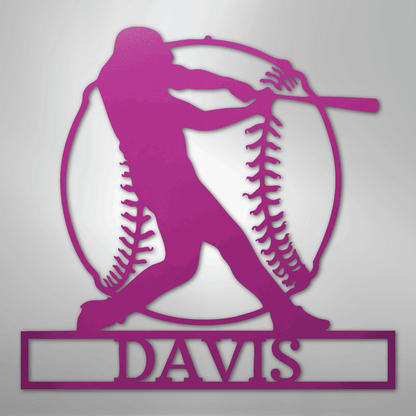 My Easy Monogram Steel Sign Purple / 24" Home Run Monogram - Metal Sign