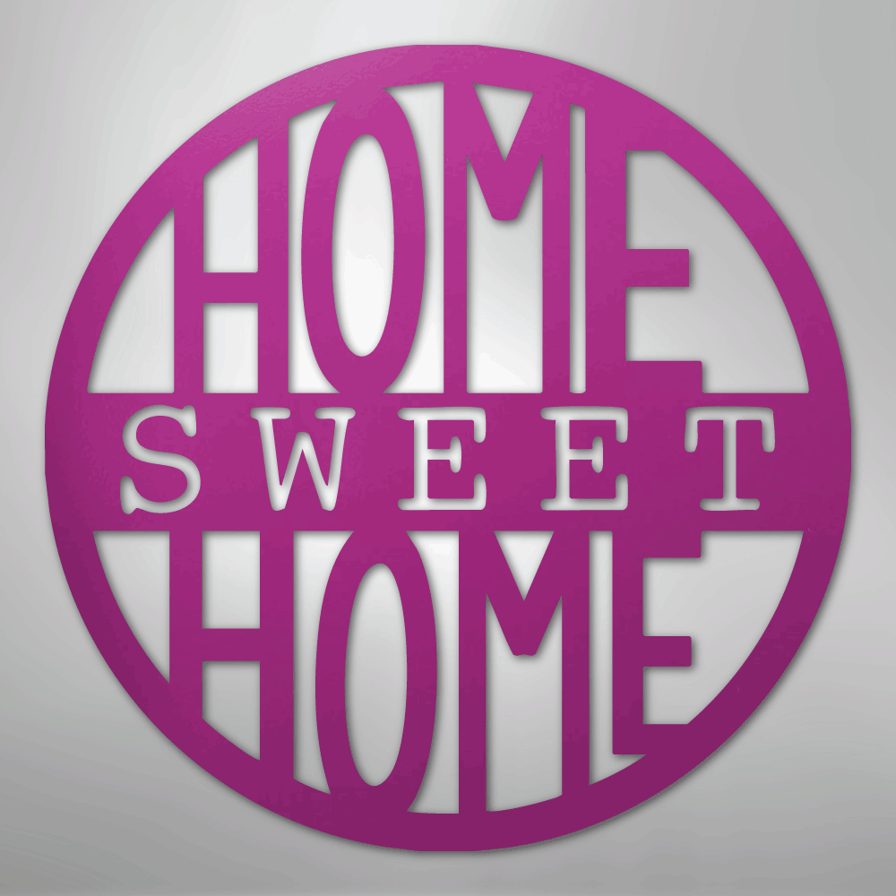 My Easy Monogram Steel Sign Purple / 24" Home Sweet Home Circle - Steel Sign
