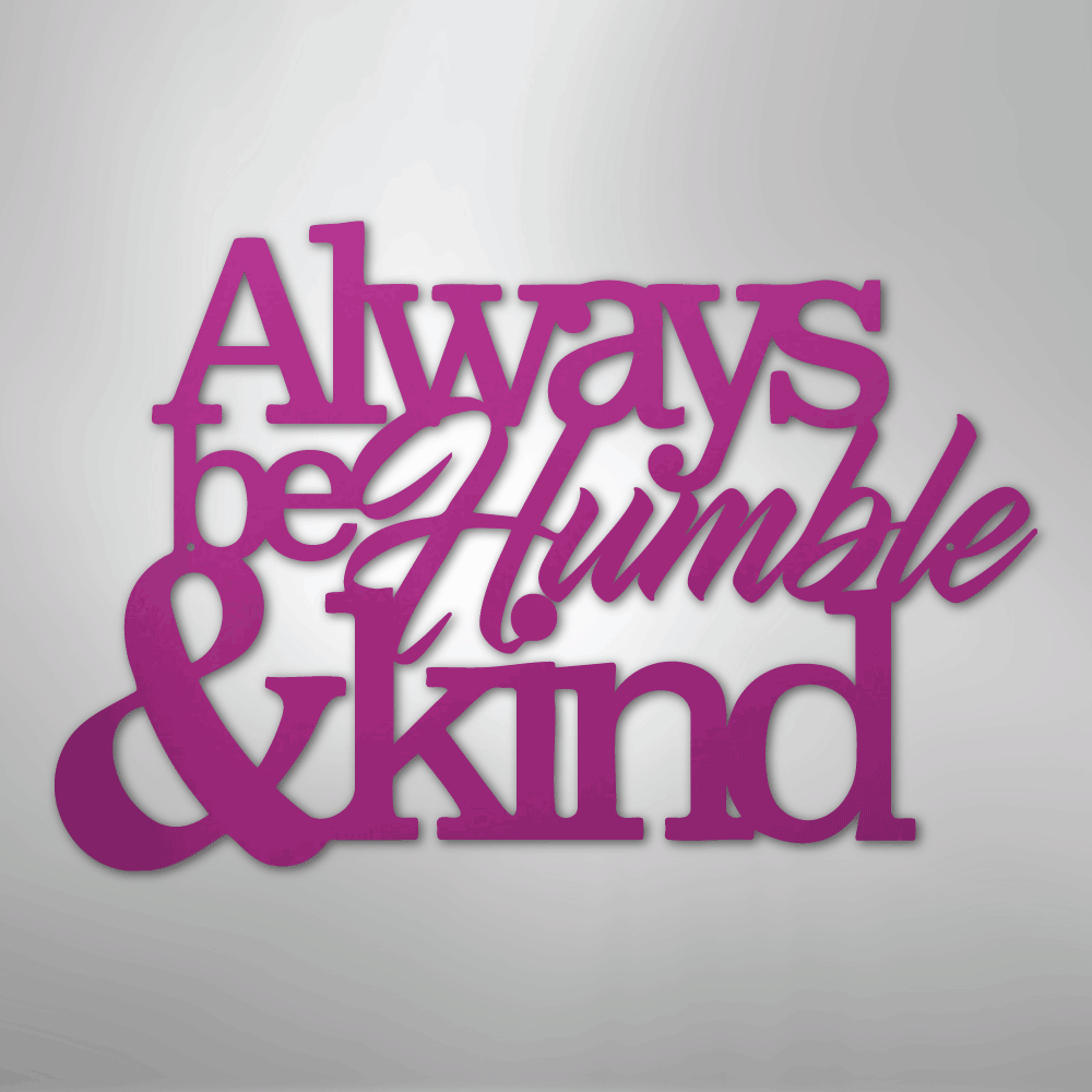 My Easy Monogram Steel Sign Purple / 24" Humble and Kind - Steel Sign