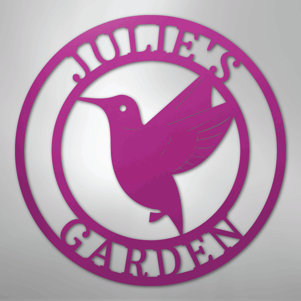 My Easy Monogram Steel Sign Purple / 24" Humming Bird Monogram - Steel Sign