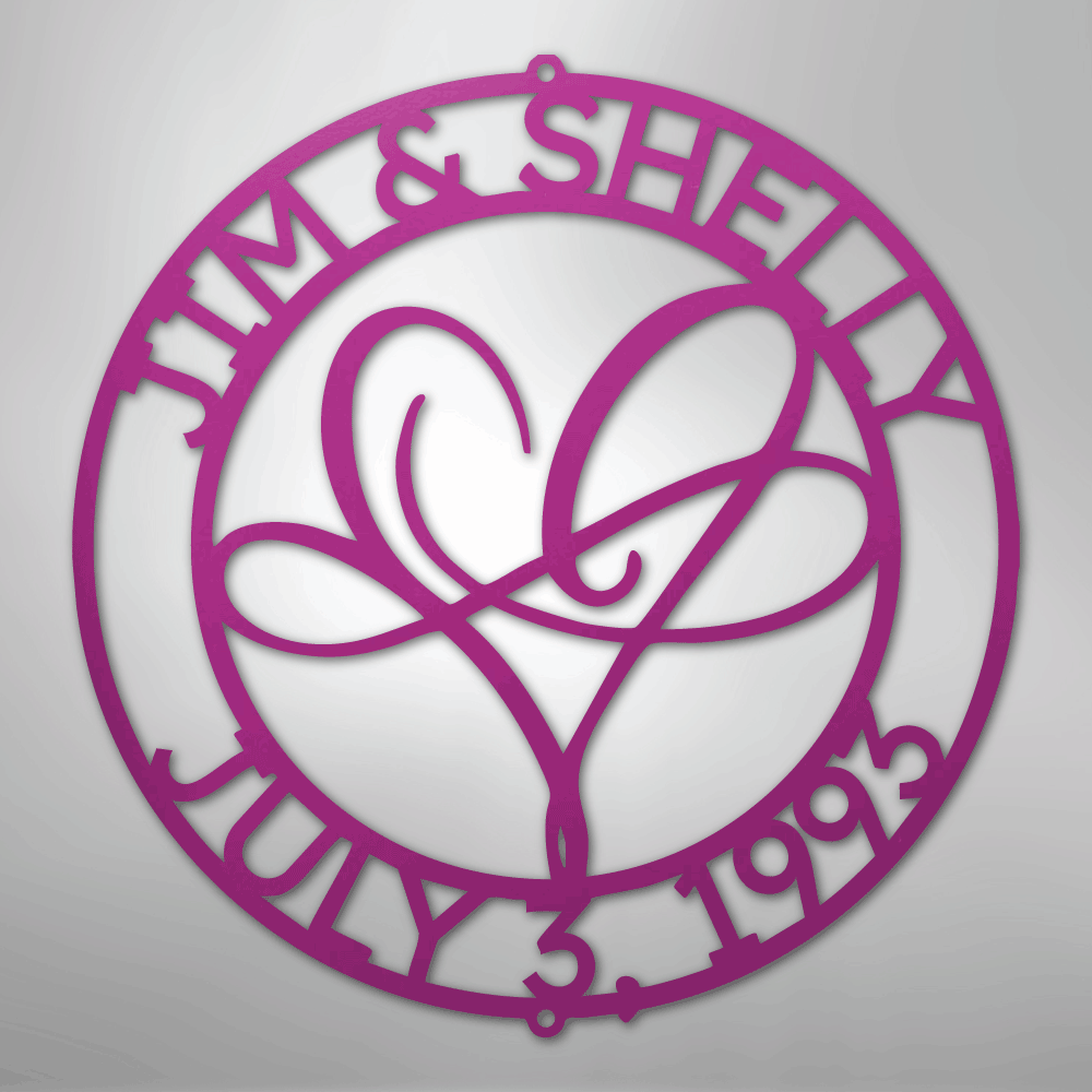 My Easy Monogram Steel Sign Purple / 24" Infinite Love Monogram - Steel Sign