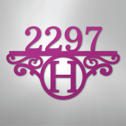 My Easy Monogram Steel Sign Purple / 24" Initial Address Monogram - Steel Sign
