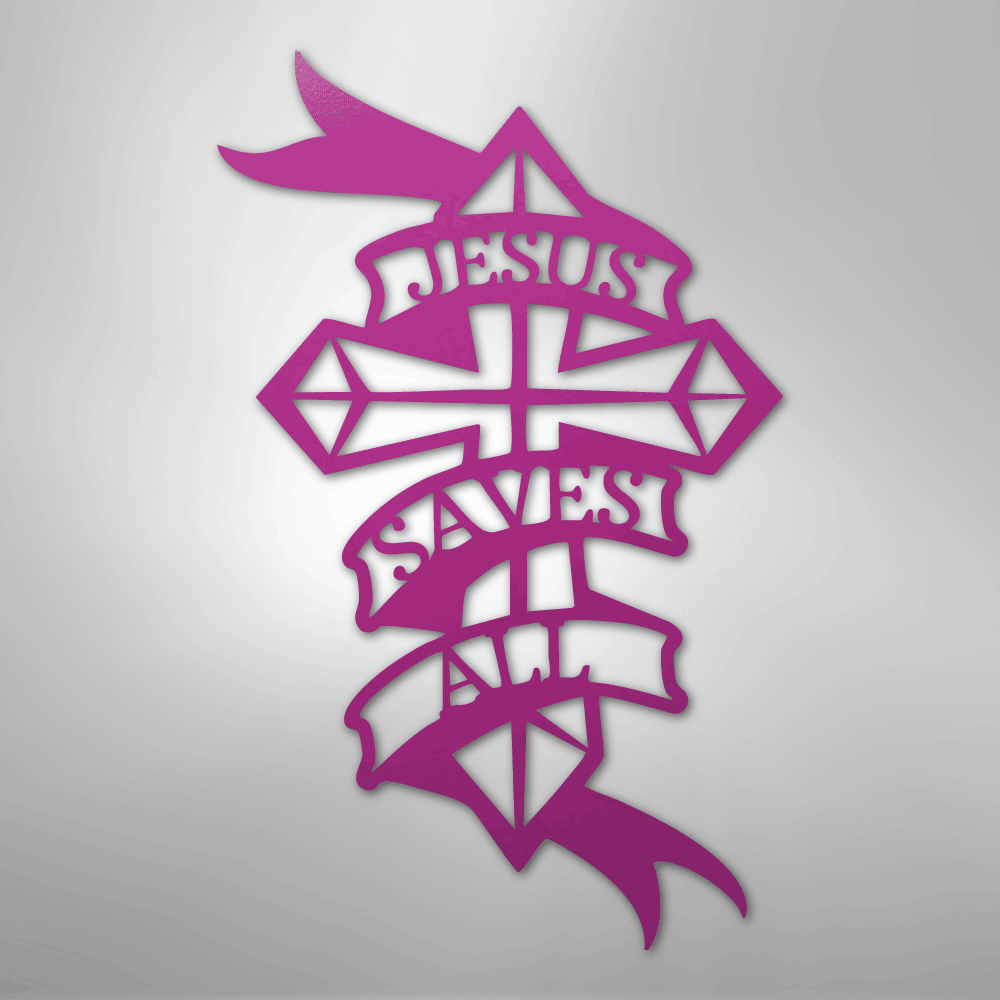 My Easy Monogram Steel Sign Purple / 24" Jesus Saves All - Steel Sign
