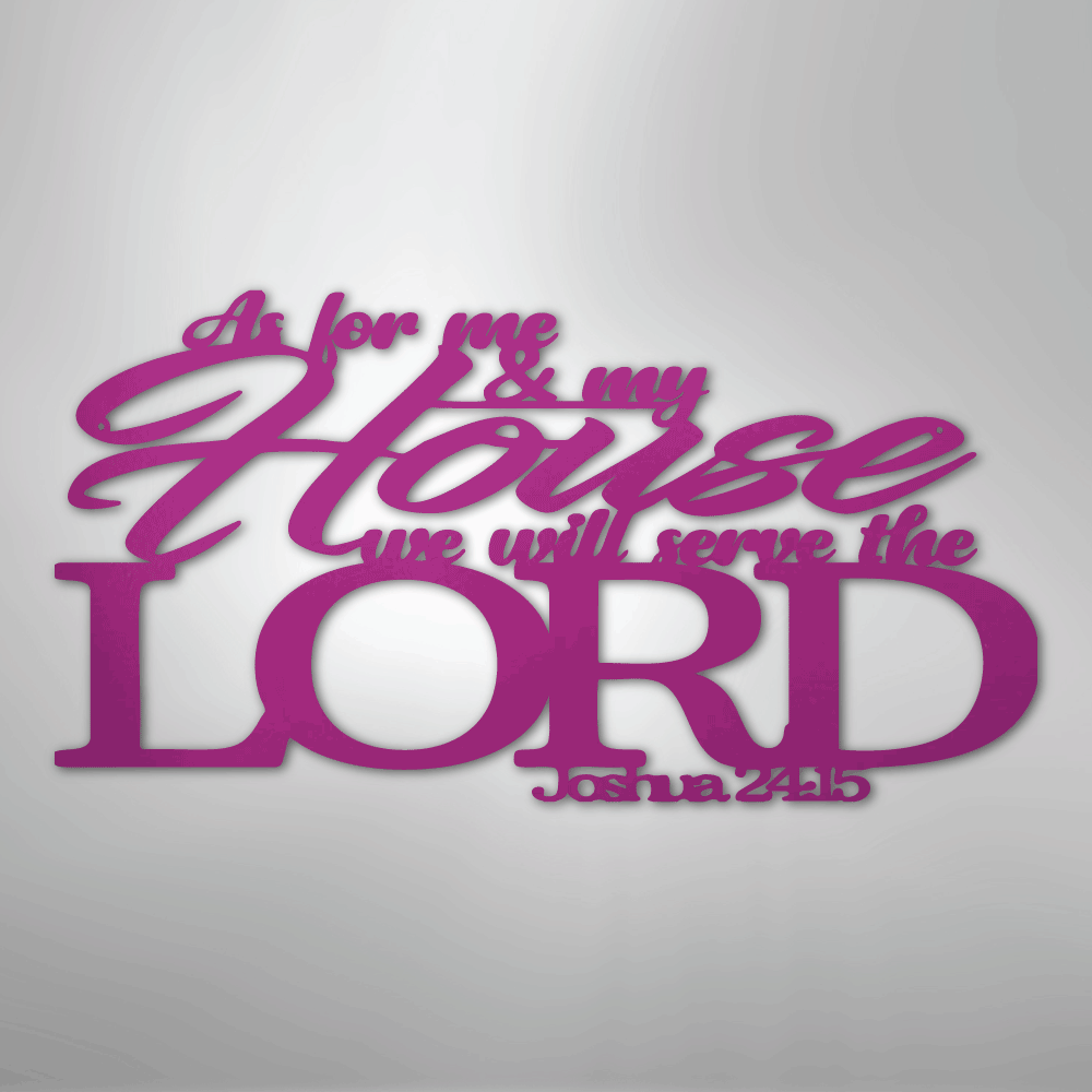 My Easy Monogram Steel Sign Purple / 24" Joshua 24.15 Quote - Steel Sign