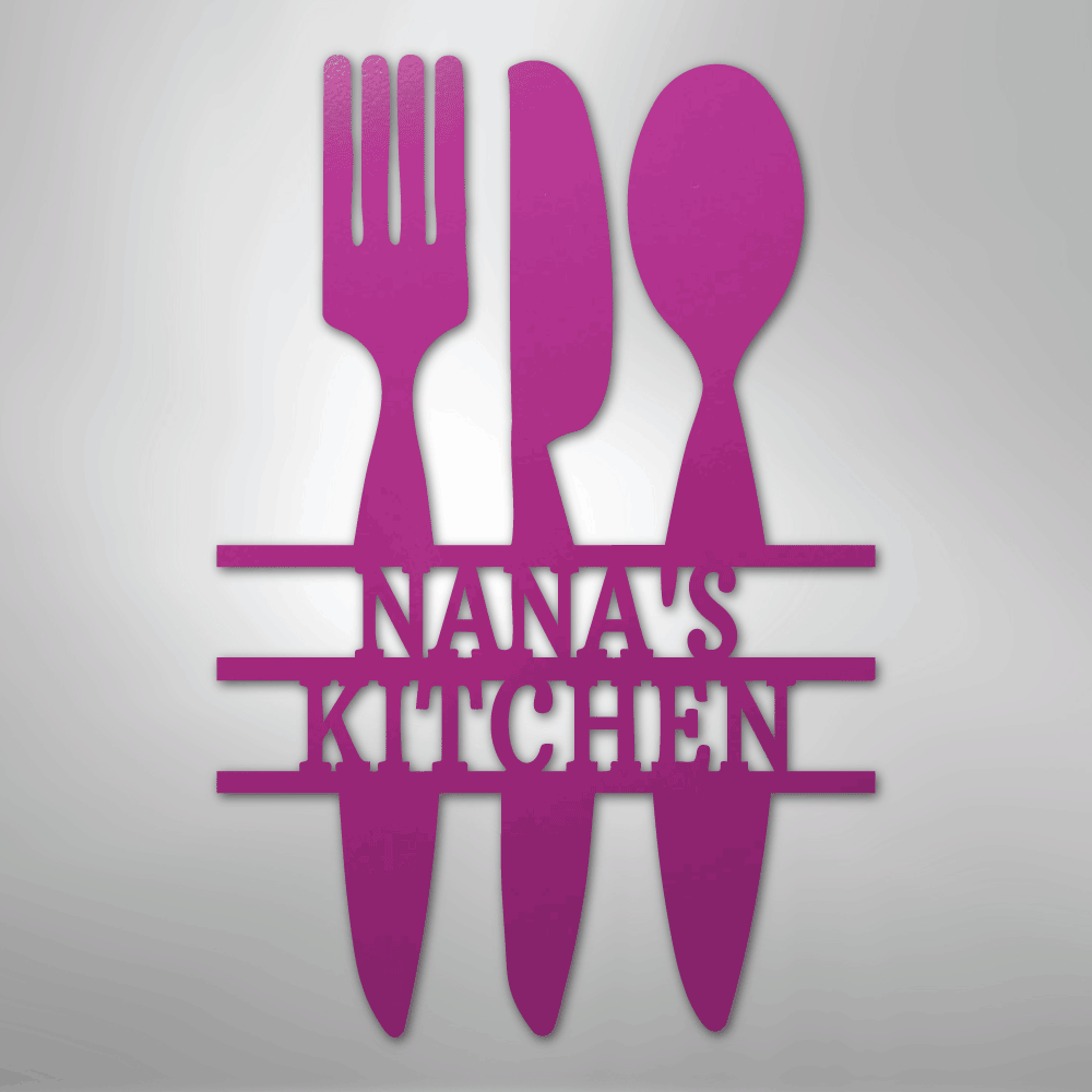 My Easy Monogram Steel Sign Purple / 24" Kitchen Utensil Monogram - Steel Sign