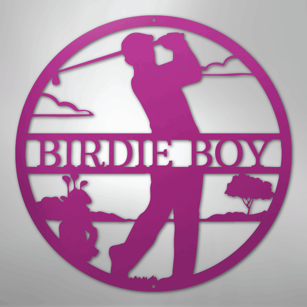 My Easy Monogram Steel Sign Purple / 24" Male Golfer Monogram - Steel Sign