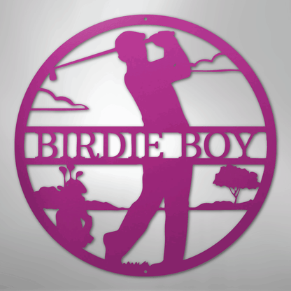 My Easy Monogram Steel Sign Purple / 24" Male Golfer Monogram - Steel Sign