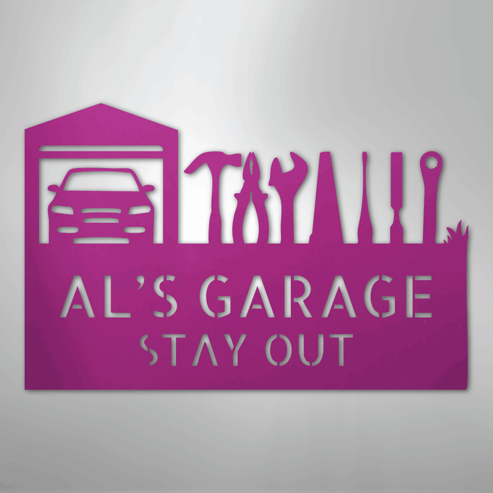 My Easy Monogram Steel Sign Purple / 24" Master Of The Garage Monogram - Steel Sign