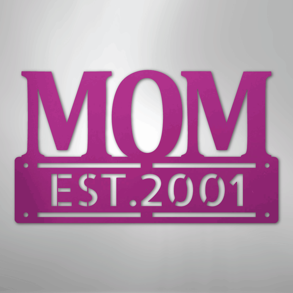 My Easy Monogram Steel Sign Purple / 24" Mother's Day Plaque - Steel SIgn