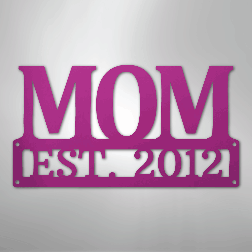 My Easy Monogram Steel Sign Purple / 24" Mother's Day Plaque - Steel SIgn