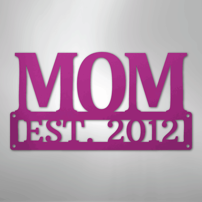 My Easy Monogram Steel Sign Purple / 24" Mother's Day Plaque - Steel SIgn