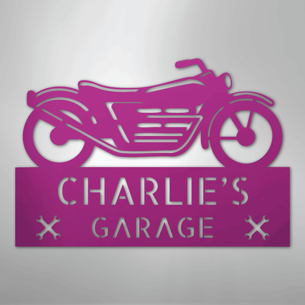 My Easy Monogram Steel Sign Purple / 24" Motorcycle Adventure Monogram - Steel Sign