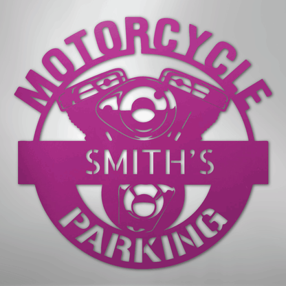 My Easy Monogram Steel Sign Purple / 24" Motorcycle Parking Monogram - Steel Sign