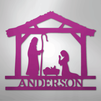 My Easy Monogram Steel Sign Purple / 24" Nativity Simple Monogram - Steel Sign