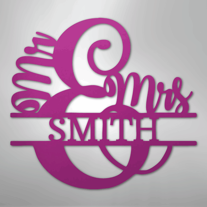 My Easy Monogram Steel Sign Purple / 24" New Couples Monogram - Steel Sign