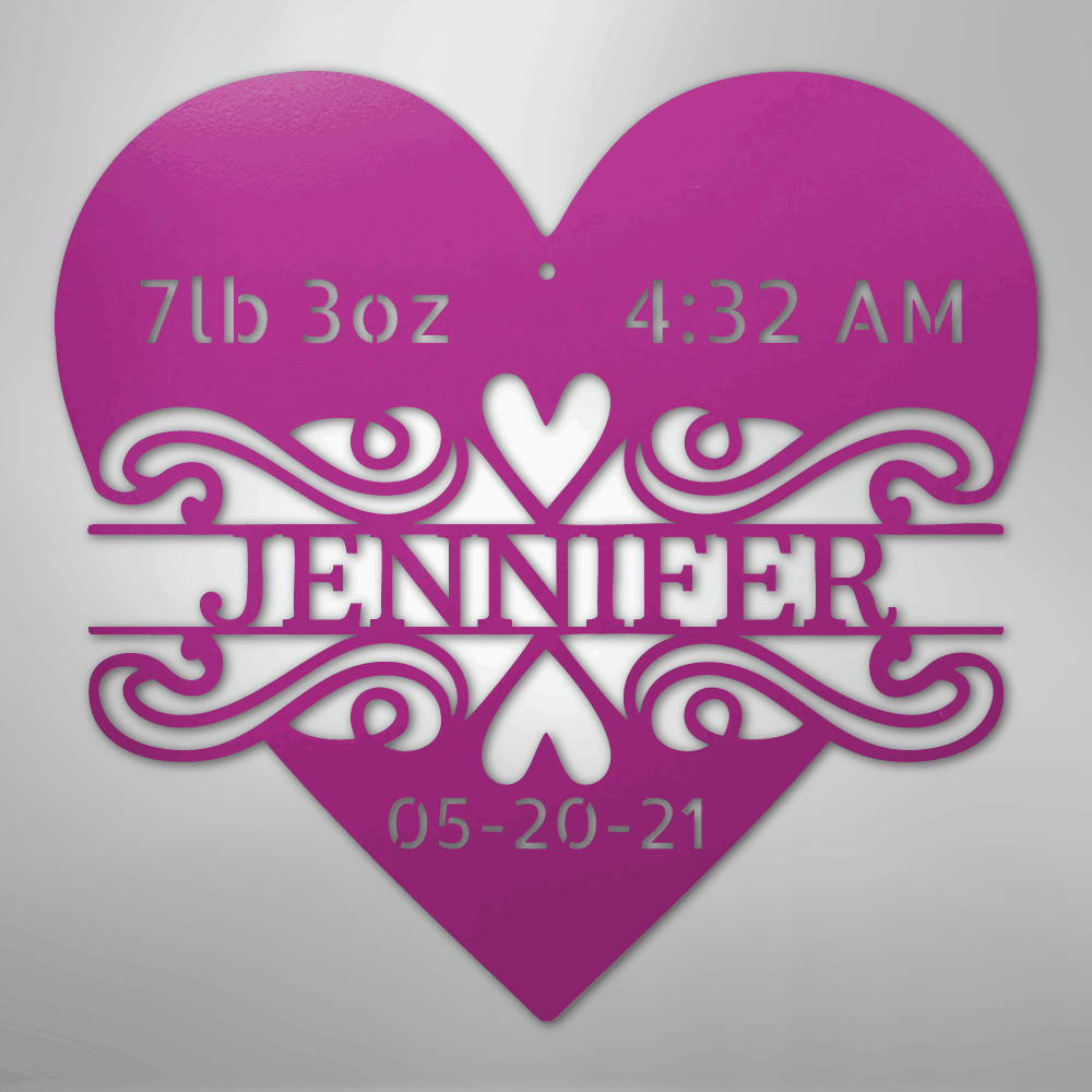 My Easy Monogram Steel Sign Purple / 24" Newborn Love Monogram - Steel Sign