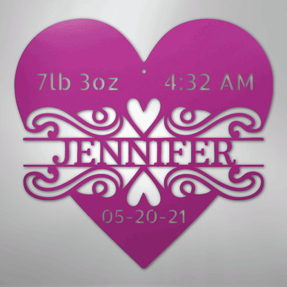 My Easy Monogram Steel Sign Purple / 24" Newborn Love Monogram - Steel Sign