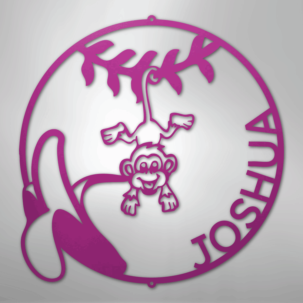 My Easy Monogram Steel Sign Purple / 24" Our Little Monkey Monogram - Steel Sign