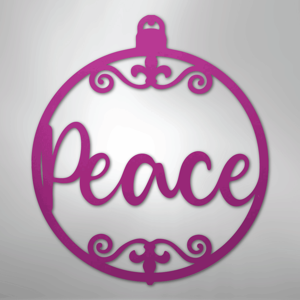 My Easy Monogram Steel Sign Purple / 24" Peace Ornament - Steel Sign