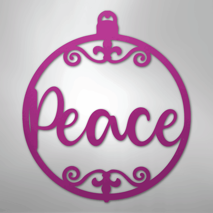 My Easy Monogram Steel Sign Purple / 24" Peace Ornament - Steel Sign