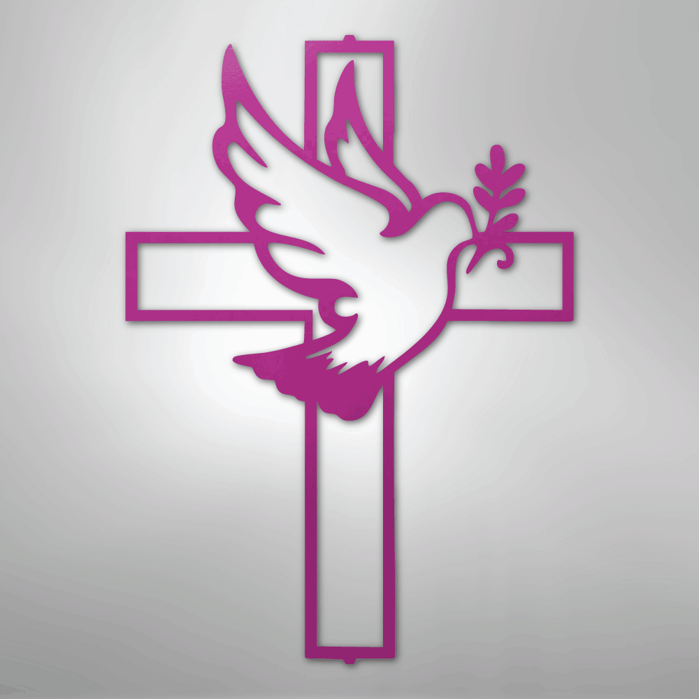 My Easy Monogram Steel Sign Purple / 24" Peaceful Dove - Steel Sign